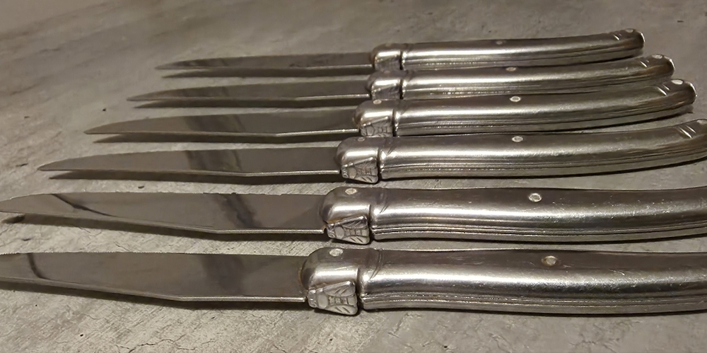 Laguiole French Bee/ Steak Knives /stainless Steel Cutlery/ Set Of Six.